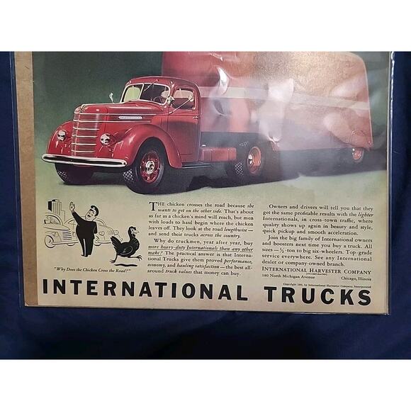 Vintage 1940 Orig Magazine Ad International Trucks Cross Town & Cross Country - Picture 4 of 4